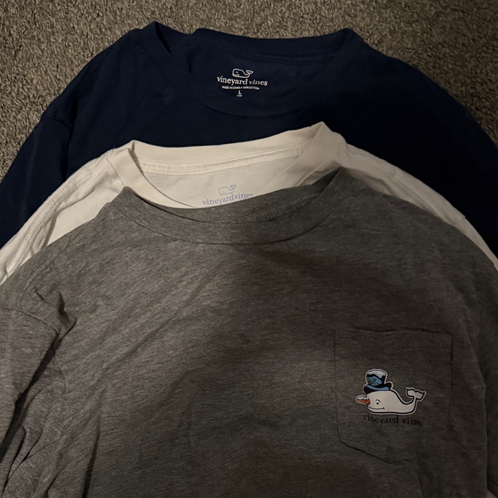 Vineyard Vines Kids Long Sleeve Tees - Navy, White, Gray